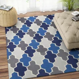 Blue Wool 4 ft X 6 ft Hand Woven Dhurrie by Imperial Knots-picture-9