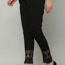 Women Regular Fit Black Cotton Blend Trousers-image-68