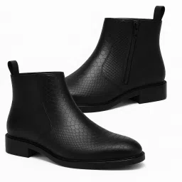 ORION-X Men's Vegan Leather Chelsea Boots – Classic Almond Toe Ankle Boots For Men-image-26