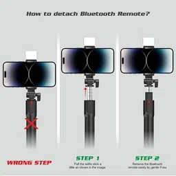biRo R1s Bluetooth Selfie Stick with Remote and LED Selfie Light Tripod and Mobile Stand Compatible with All Phones Bluetooth Selfie Stick Bluetooth Selfie Stick image 4