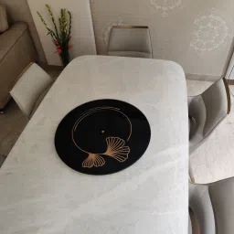 Lazy Susan Revolving Toughened Glass Tray-24"Butterfly Ring Polished Trivet-7