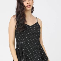 Casual Shoulder Straps Printed Women Multicolor Top-image-1