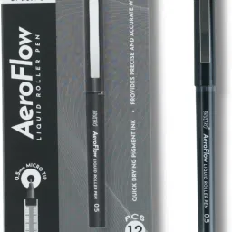 AeroFlow Liquid Ink Rollerball Pens 0.5 Micro Tip (Classic Black ink) Ball Pen-image-89