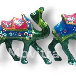 Set of 3 Multicolor Handcrafted Camel Statues Animal Figurines Decorative Showpiece - 11 cm-image-58