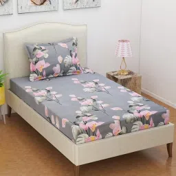 180 TC Cotton Single Floral Flat Bedsheet-image-98