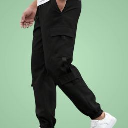 Men Solid Black Track Pants-image-18