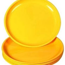 Glossy Finish Microwave Safe Round Food Grade Virgin Plastic Dinner Plates Set For Home and Restaurant (Dishwasher Safe) 11 Inches (Pack of 3) Dinner Plate-picture-13