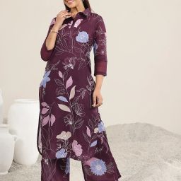 Women Viscose Rayon Kurta Palazzo Set-image-11