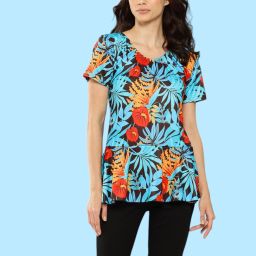 Aarika Womens Turqouise-Black Colour Floral Print Nylon Swim Suit With Cap Self Design Women Light Blue Swimsuit-image-84