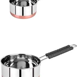 Stainless Steel Copper Bottom Sauce Pan/Milk pan/Tea pan 2 pcs Combo Set K6 4.3 inch, 5.9 inch Lid Set, Pack of 2-15