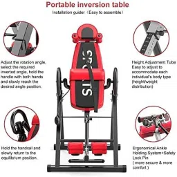 iris Fitness Heavy Duty Inversion Table with Headrest Foldable Steel, Foam Inversion Table image 3
