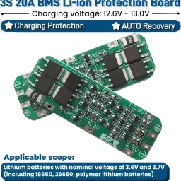 Productive 3S 20A BMS [Pack of 2] Li-ion Protection Board with Auto Recovery Electronic Components Electronic Hobby Kit-10
