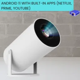 Guggu Mini HD Projector for Home 4KSupport With Built-in App Netflix/Prime/YouTubeH5 (4500 lm / 1 Speaker / Wireless / Remote Controller) Portable Projector-picture-4