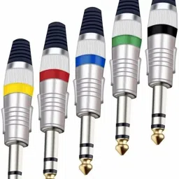 5pc 1/4" 6.35mm Male Stereo Connector Headphone Microphone Pin Audio Jack Plug Straight XLR Patch Cable-picture-29