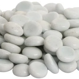 Glossy Finish Shiny Glass Pebbles For Aquarium (Egg White, 1 Kg)_P81 Polished, Carved Round, Oval Fire Glass Pebbles-image-13