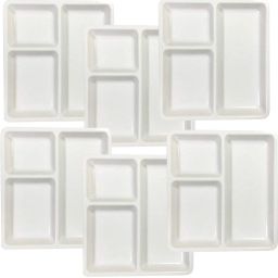 Food-Grade Plastic 3 in 1 Compartments Pav Bhaji Plate Dinner Plates (P6) Tray-32