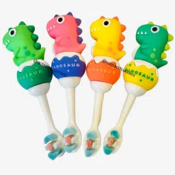 Cute 3D Dino in Egg Toothbrush for Kids, 3-6 Years (Random Color) Ultra Soft Toothbrush-image-52