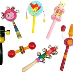 little mind Wooden Sound Making Rattle Set for Kids, Babies, Infants, Non Toxic Toys Rattle-picture-14