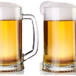 Stylish Designer Beer , Glass, Transparent, 360 Ml We026 Glass (Glass, 360 ml, Clear, Pack of 2) Glass Beer Mug-image-64