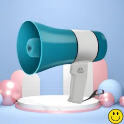 Handheld Megaphone with Siren, Microphone & Rechargeable for Outdoor EventsB424 Megaphone Portable Megaphone Siren Loudspeaker Function &Long Battery BackupQ424 Outdoor PA System-16