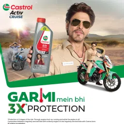 castrol Activ CRUISE 20W-50 4T for Bajaj Pulsar Bikes 3X Protection with Actibond Technology for Bikes|API SN & JASO MA2 Synthetic Blend Engine Oil image 5