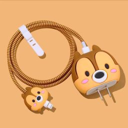 VAPRIF iPhone Charger Cover For 18W/20W Silicon Brown Squirrel | Sprial Cable Protector Cable Protector-image-9