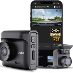 Smart Dashcam Pro 2.7K + Rear| QHD+| 5MP & 2MP| NightPulse Vision| GPS| 2LCD In-car Camera System-0