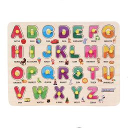 Wooden Alphabets Educational Tray with Knob-25