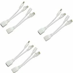 Sancy Power Over Ethernet PoE Injector Splitter Adapter PoE Cables (3 PCS) Lan Adapter-1