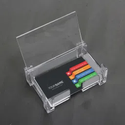 panku 1 Compartments Cast Acrylic Visiting/Business Desk Card Holder Display Stand image 4