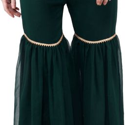 popwings Women Regular Fit Dark Green Cotton Blend Trousers-picture-8