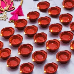 Lighting Sense Water Sensor Eco-Friendly Plastic (Pack of 12) Table Diya-36