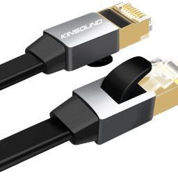 Kinsound LAN Cable 1 m LAN Cable, Cat7 Ethernet Cable 10 Gigabit 600MHZ Durable Aluminum Case RJ45 Patch/LAN Network Cable for Gaming, TV, Modem, Router, LAN ADSL-1