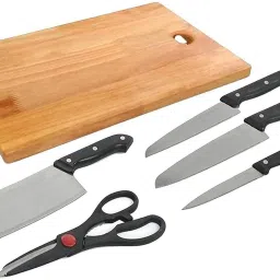 dikvelp Wooden Chopping Board with Knife Set and Scissor, 6 Piece Multi Tool-image-52