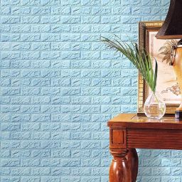 70 Sky Blue 3D Brick Self Adhesive Sticker-image-49