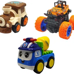 Unbreakable Four-Wheel Drive Friction Powered Diecast Toy Set-C82-13