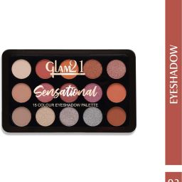 Glam21 Sensational 15 Colour Eyeshadow Palette-Unique Combination of Mattes & Shimmers 14 g-image-30