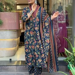Women Cotton Rayon Kurta Palazzo Dupatta Set-image-23