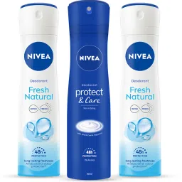 Fresh Natural Women Deodorant (Pack of 2) &Protect and Care Deodorant (Pack of 1) Deodorant Spray-For Women-1