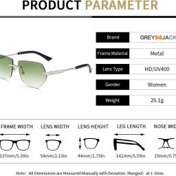 grey jack UV Protection, Gradient Retro Square Sunglasses (54) image 5