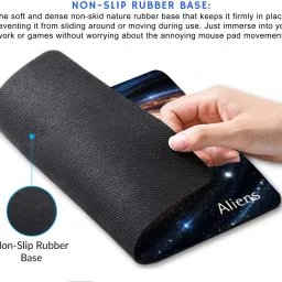 Aliens Gaming Mouse Pad, Precision, Non-Slip Rubber Base, Smooth Cloth Surface, Space Non Slip Base Mousepad image 2