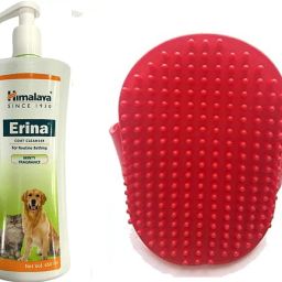 ERINA Coat Cleanser Shampoo for dogs and Cats Pet Coat Cleanser with glove Anti-fungal, Allergy Relief, Whitening and Color Enhancing lemon Dog Shampoo-20