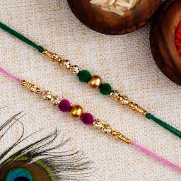 anil rakhi Designer D1049 Pearl Rakhi Set image 3