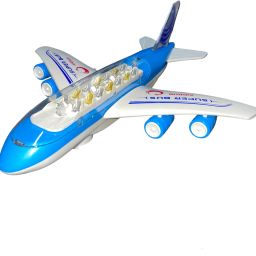 Airbus A380 Airplane Model Toys With Loud Musical Flashing Light Automatic Airplane Electric Plane, Bump N Go Feature Aeroplane For Children-28