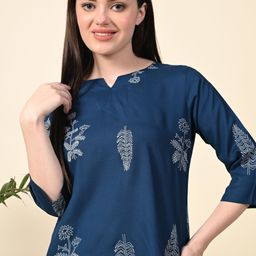dreambe Women Night Suit Set Blue Floral Print-picture-3