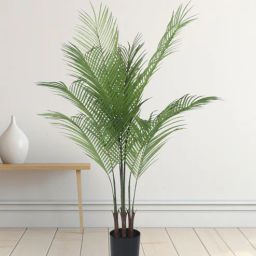 Arick Decor 51 Inch Artificial Real Touch Areca Palm Plants Big Leaves With Black Pot-picture-34