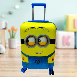 Small Cabin Suitcase (35 inch) 4 Wheels - 16inch Minions Print 360 Degree Wheels & TSA Lock Suitcase for Kids Travel - Yellow-image-83