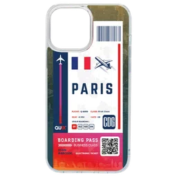 QUIX Paris Boarding Pass Soft TPU Back Cover for Apple iPhone 14 (Supports Wireless Charging, Multi Color)-3