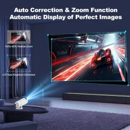 Punnkk HY300 Pro Smart,4K HD Wifi6 BT5, Android12, 180Degree Rotation Auto Keystone (4500 lm / 1 Speaker / Wireless / Remote Controller) Portable Projector image 5
