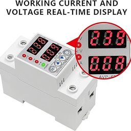 Real Instruments Single Phase Voltage Protector 63A AVP-63 Din Rail Dual Display Adjustable Intelligent Over Voltage Current And Under Voltage Protective Device Relay Over Current Protection image 4